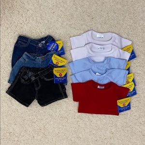 Brand New Build-A-Bear Shirts and Shorts